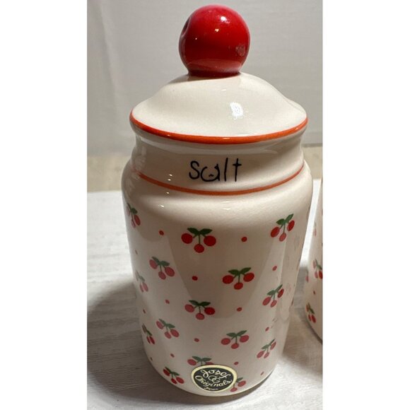 Josef Originals Salt & Pepper Shakers Ceramic Cherry Design Japan Vintage - Picture 4 of 8